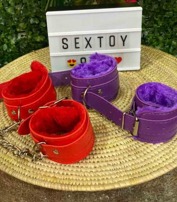 leather-handcuffs-in-red-and-purple bdsm